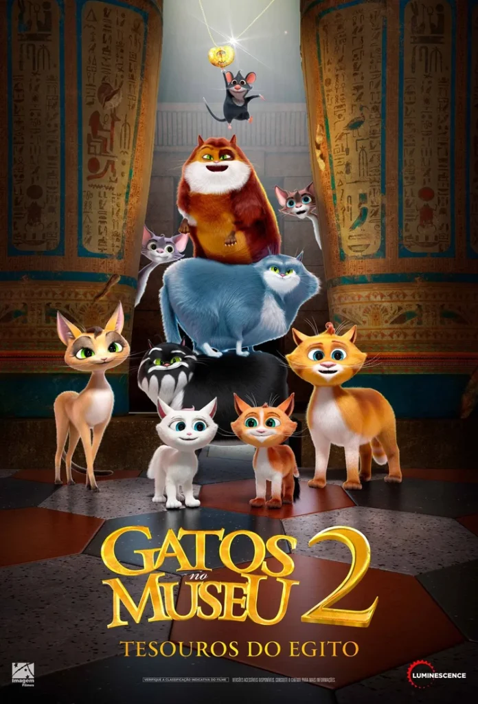Poster-696x1024 Gatos no Museu 2: Tesouros do Egito leva Vincent e Maurice a uma nova aventura entre pirâmides e mistérios antigos